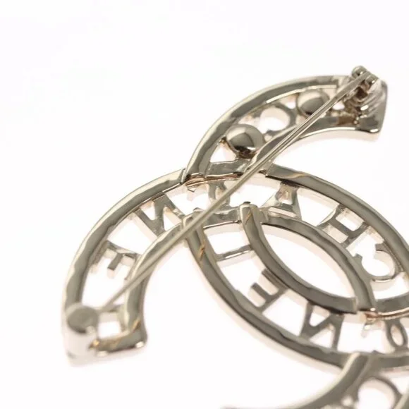 CHANEL COCO Mark Brooch Metal Silver CC Auth bs23017 - Picture 9 of 15